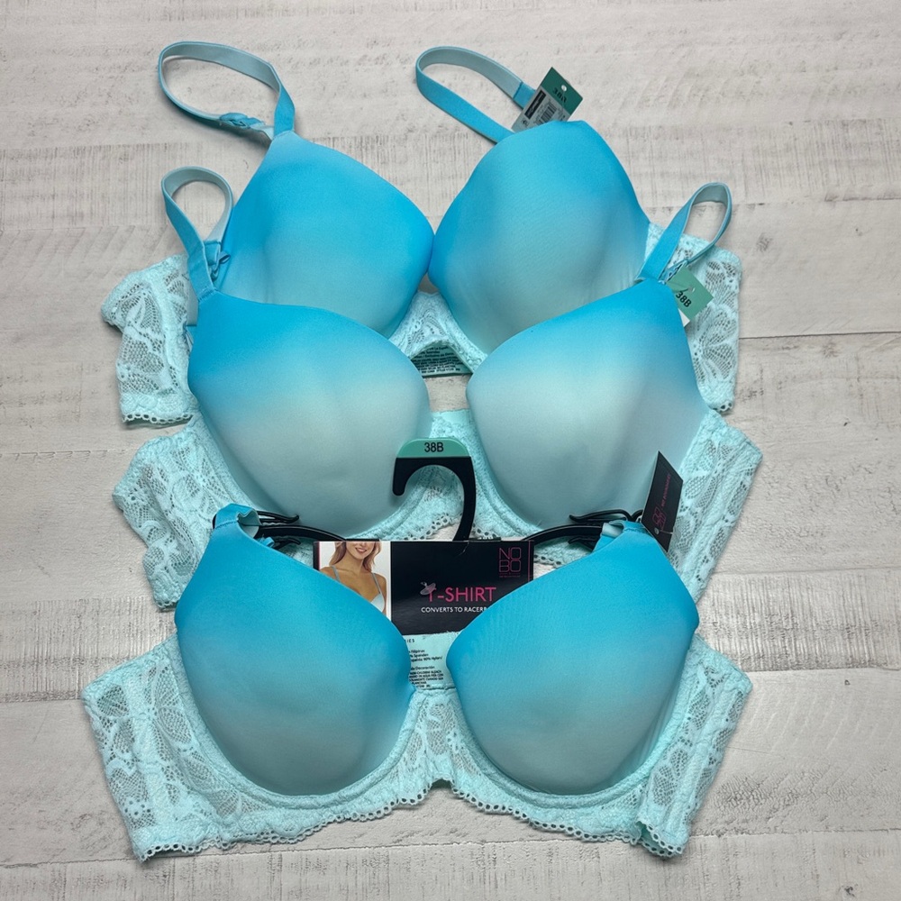 Set of 3 No Boundaries Women's T-shirt Bra  Smooth; soft, light lined cups;